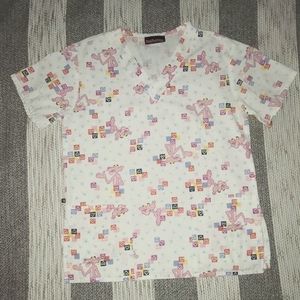 Pink Panter Scrub Top